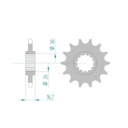 1075158002 : AFAM 15-Tooth Sprocket 20612-15 Honda CRF Africa Twin