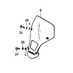 64205-166-610 + 90504-964-000 : Arandelas y tornillos de fijación para parabrisas Honda CRF Africa Twin