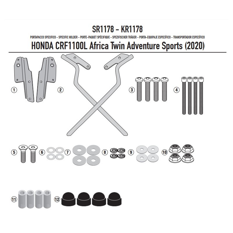 SR1178 : Supporto per top-case Givi Adventure 2020 Honda CRF Africa Twin