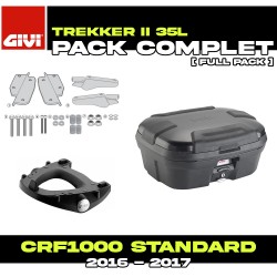 PACK-SR1144-TRK35B : Givi Trekker II 35L Black Top-Case Pack Honda CRF Africa Twin