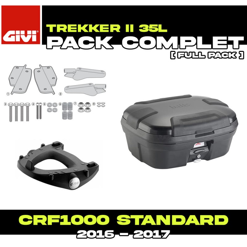 PACK-SR1144-TRK35B : Givi Trekker II 35L Black Top-Case Pack Honda CRF Africa Twin