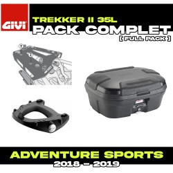 PACK-SR1161-TRK35B : Pacchetto Top-Case Givi Trekker II 35L Nero Honda CRF Africa Twin