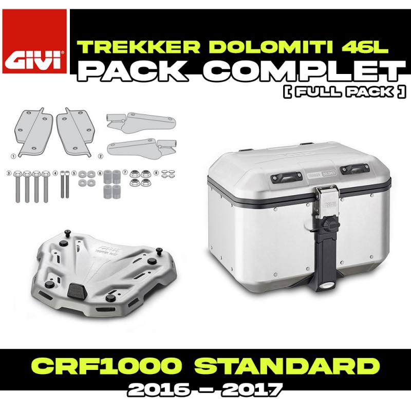 PACK-SR1144-DLM46A : Givi Dolomiti 46L Aluminum Top Case Pack Honda CRF Africa Twin