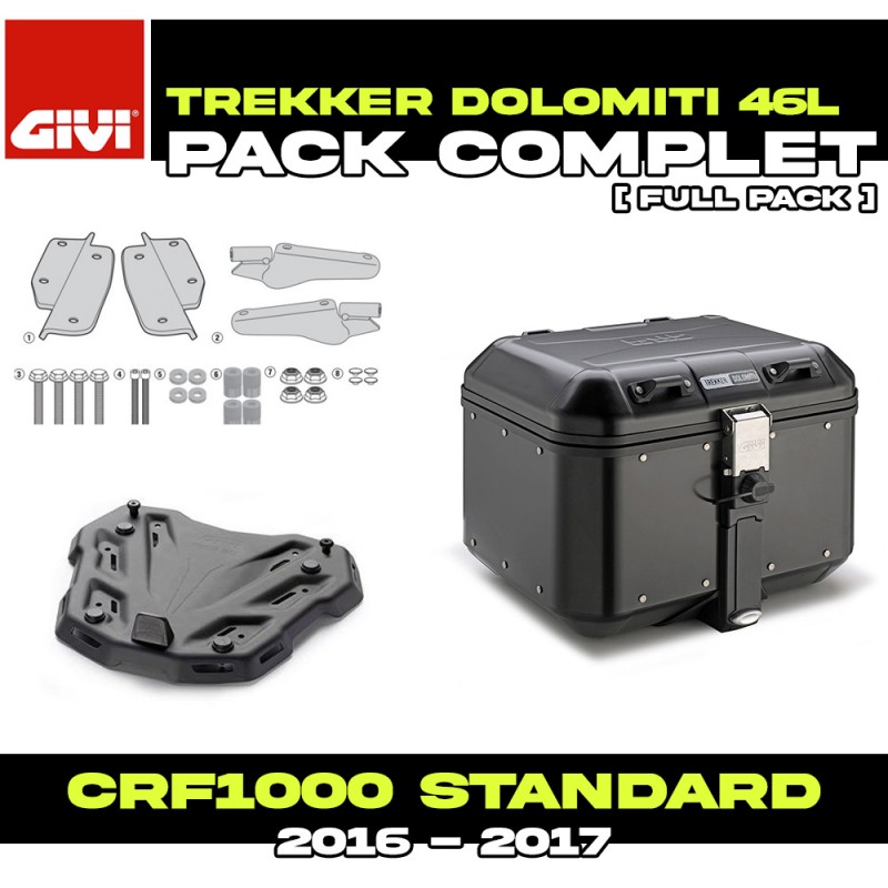 PACK-SR1144-DLM46B : Givi Dolomiti 46L Black Top-Case Pack Honda CRF Africa Twin