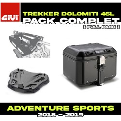 PACK-SR1161-DLM46B : Pack Top-Case Givi Dolomiti 46L Nero Honda CRF Africa Twin