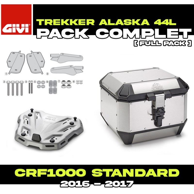 PACK-SR1144-ALA44A : Givi Alaska 44L Alu Top-Case Set Honda CRF Africa Twin