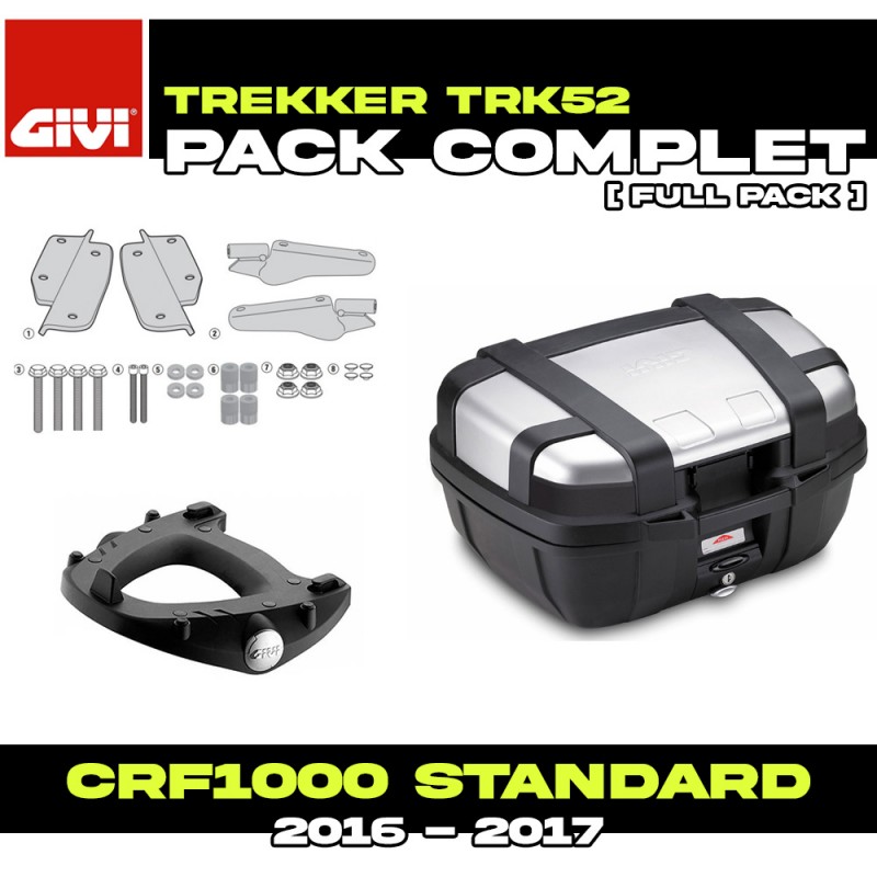 PACK-SR1144-TRK52N : Givi Trekker 52L Alu Top-Case Paket Honda CRF Africa Twin