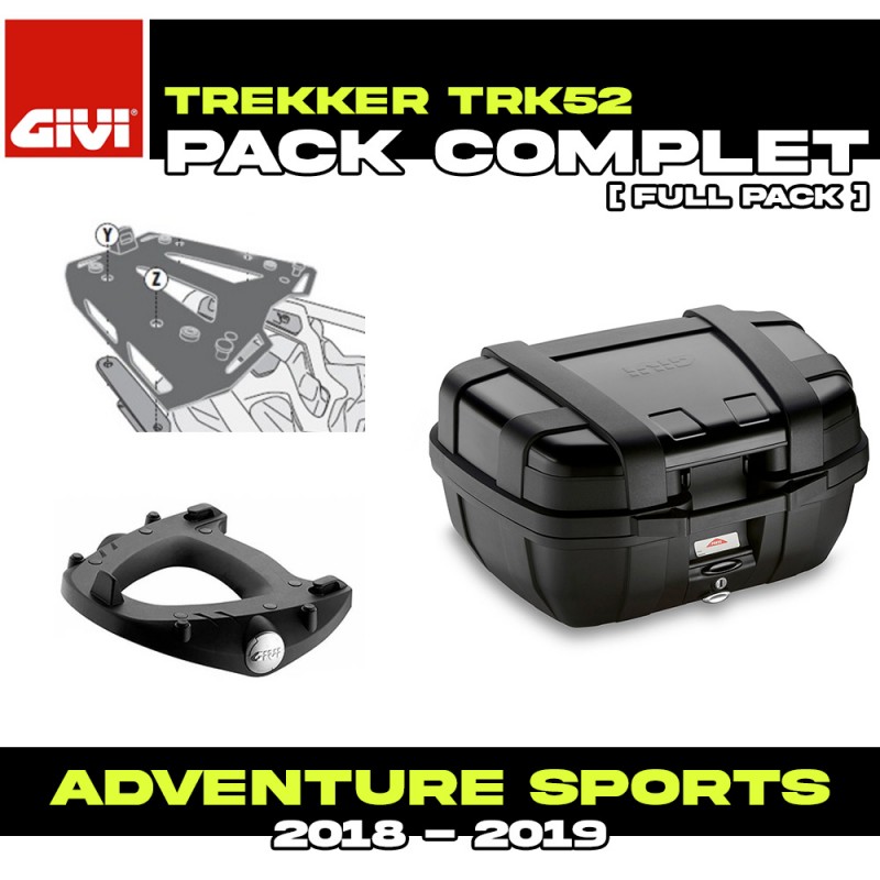 PACK-SR1161-TRK52B : Givi Trekker 52L Top-Case Set Schwarz Honda CRF Africa Twin