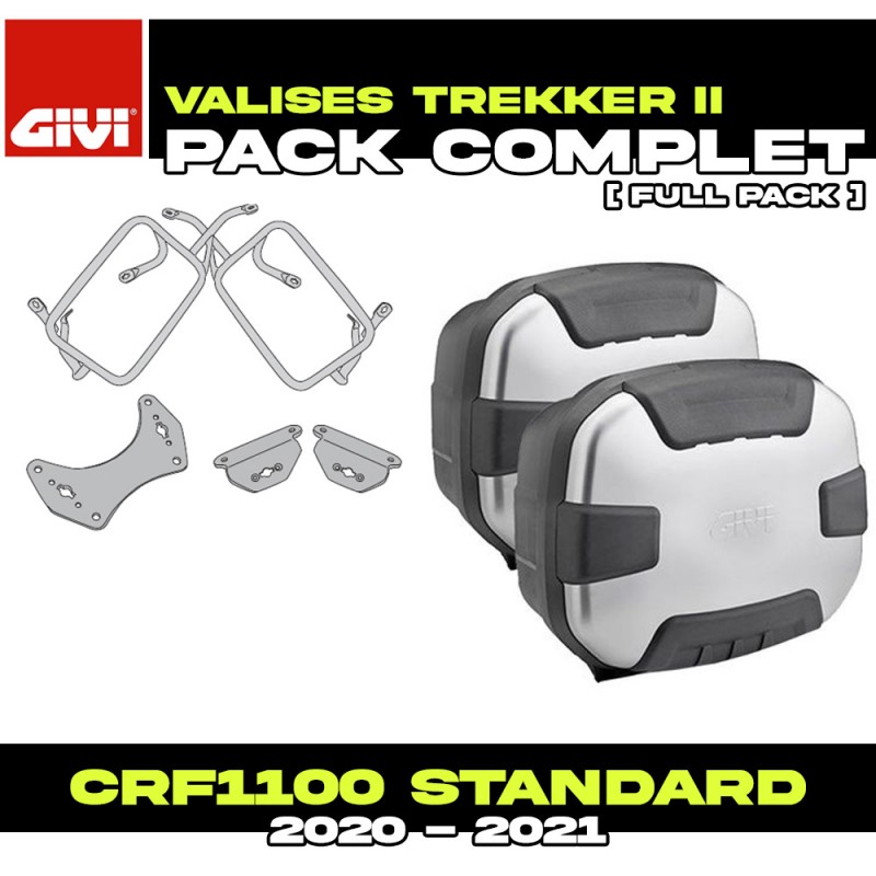 PACK-PLO1179MK-TRK35PACK2 : Gepäckträgertasche Givi Trekker II Alu Honda CRF Africa Twin