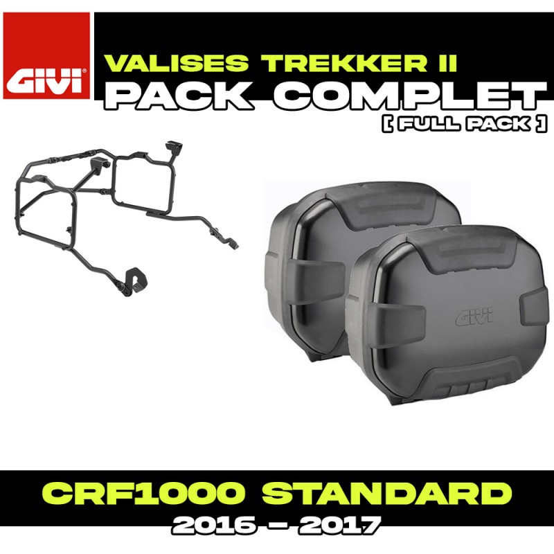 PACK-PLR1144-TRK35BPACK2 : Givi Trekker II Black Side Case Pack Honda CRF Africa Twin