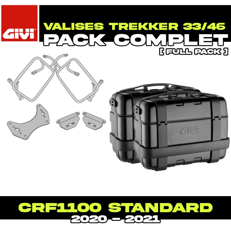 PACK-PLO1179MK-TRK33/46B : Givi Trekker 33/46L Side Cases Pack Black Honda CRF Africa Twin