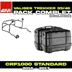 PACK-PLR1144-TRK33/46B : Pacchetto Valigie Laterali Givi Trekker 33/46L Nero Honda CRF Africa Twin