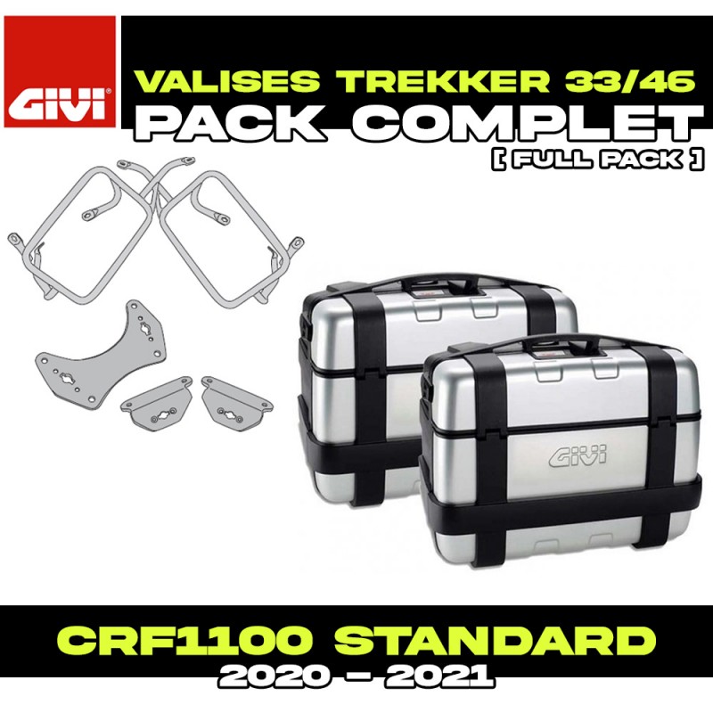 PACK-PLO1179MK-TRK33/46N : Givi Trekker Side Cases Pack 33/46L Aluminum Honda CRF Africa Twin