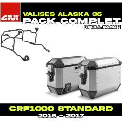 PACK-PLR1144-ALA36APACK2 : Pack Seitentaschen Givi Alaska 36L Alu Honda CRF Africa Twin