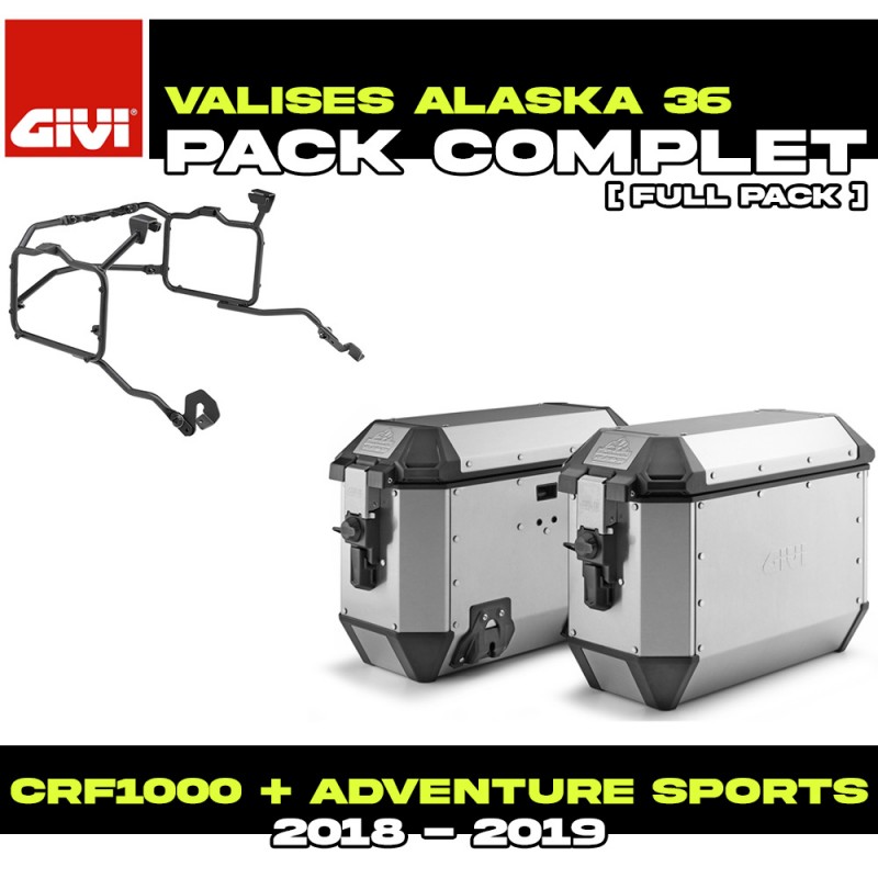 PACK-PLR1161-ALA36APACK2 : Givi Alaska Seitentaschen Set 36L Alu Honda CRF Africa Twin