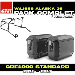 PACK-PLR1144-ALA36BPACK2 : Pack Seitenkoffer Givi Alaska 36L Schwarz Honda CRF Africa Twin