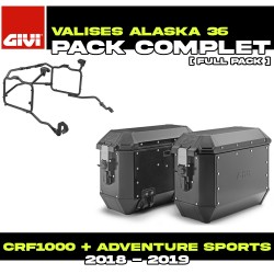 PACK-PLR1161-ALA36BPACK2 : Pack Seitenkoffer Givi Alaska 36L Schwarz Honda CRF Africa Twin