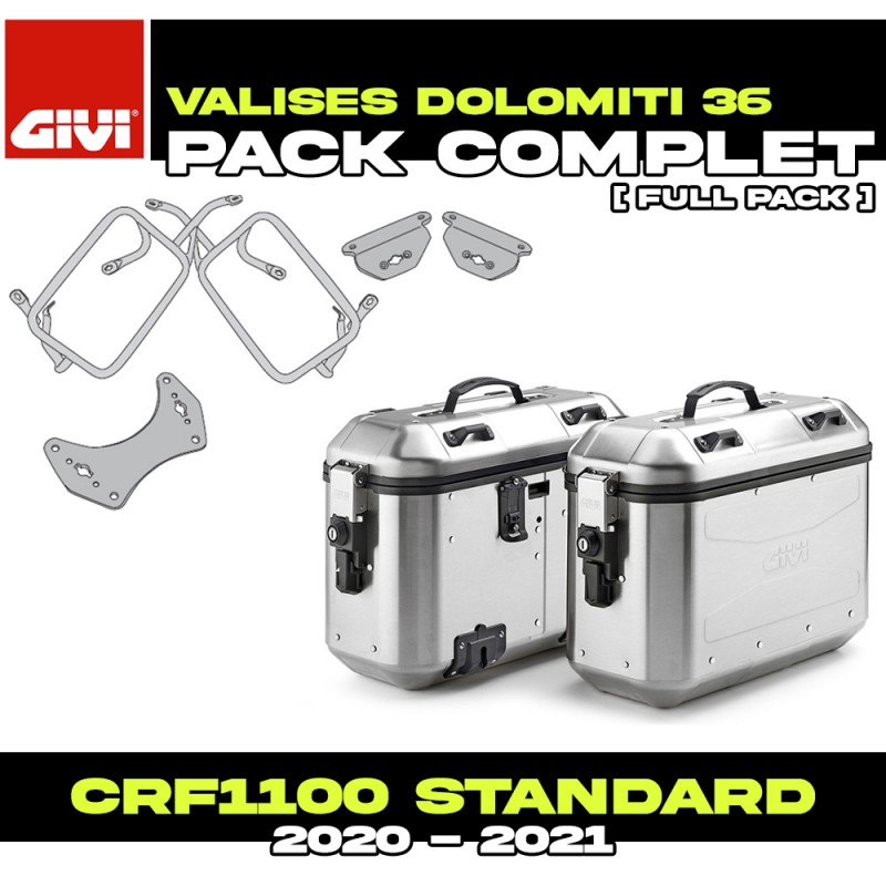 PACK-PLO1179MK-DLMK36APACK2 : Givi Dolomiti 36L Aluminum Side Cases Pack Honda CRF Africa Twin