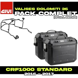 PACK-PLR1144-DLMK36BPACK2 : Givi Dolomiti 36L Side Panniers Black Kit Honda CRF Africa Twin