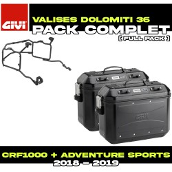 PACK-PLR1161-DLMK36BPACK2 : Pack Maletas laterales Givi Dolomiti 36L Negro Honda CRF Africa Twin