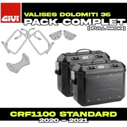 PACK-PLO1179MK-DLMK36BPACK2 : Pack Valigie laterali Givi Dolomiti 36L Nero Honda CRF Africa Twin