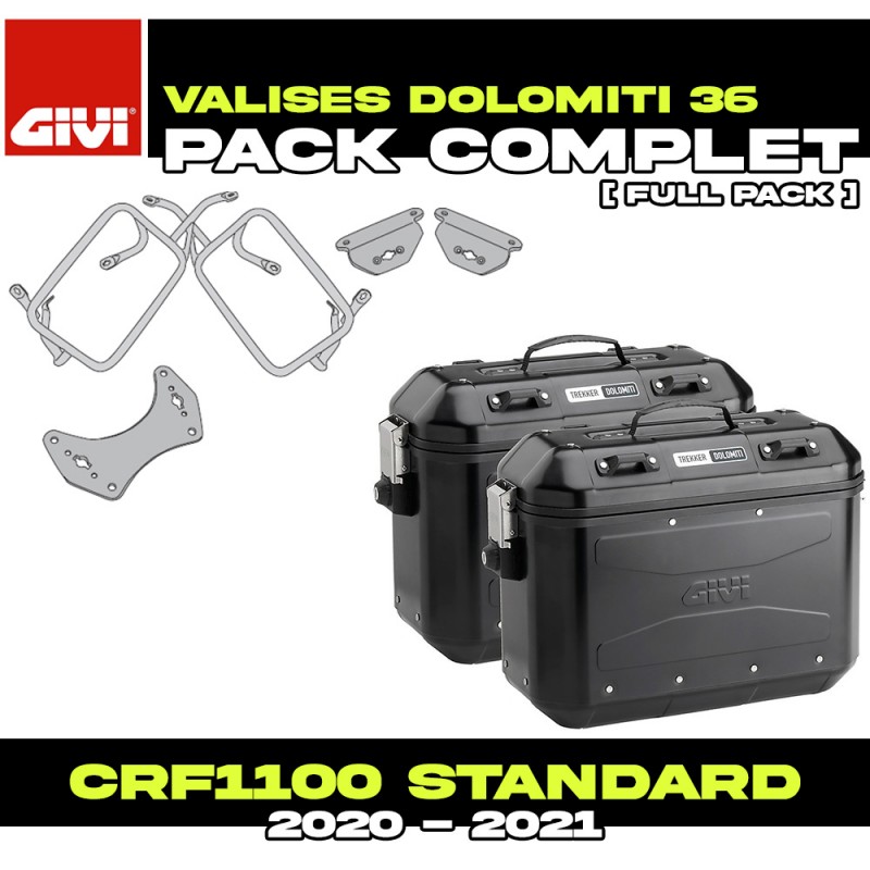 PACK-PLO1179MK-DLMK36BPACK2 : Givi Dolomiti 36L Black Side Case Set Honda CRF Africa Twin