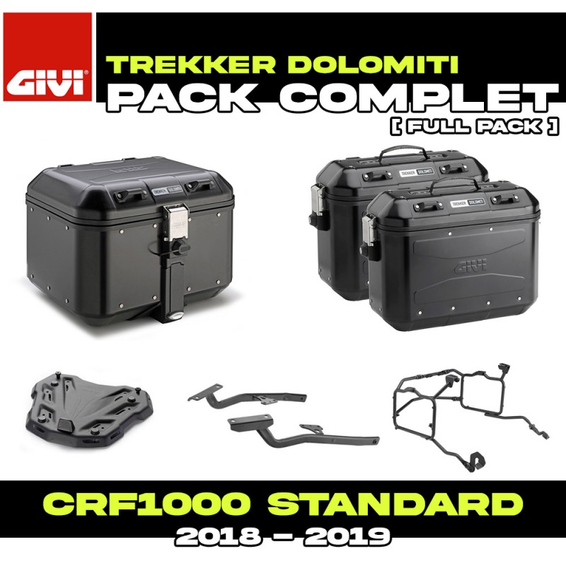 PACK-1162/1161-DLMKB : Givi Dolomiti Black Luggage Pack Honda CRF Africa Twin