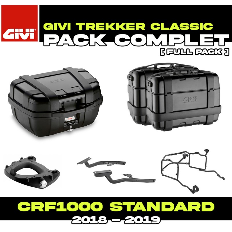 PACK-1162/1161-TRKB : Givi Trekker Black Luggage Set Honda CRF Africa Twin