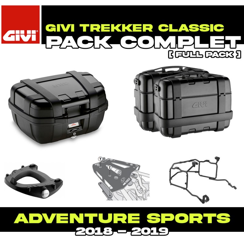 PACK-1161-TRKB : Givi Trekker Black Luggage Pack Honda CRF Africa Twin