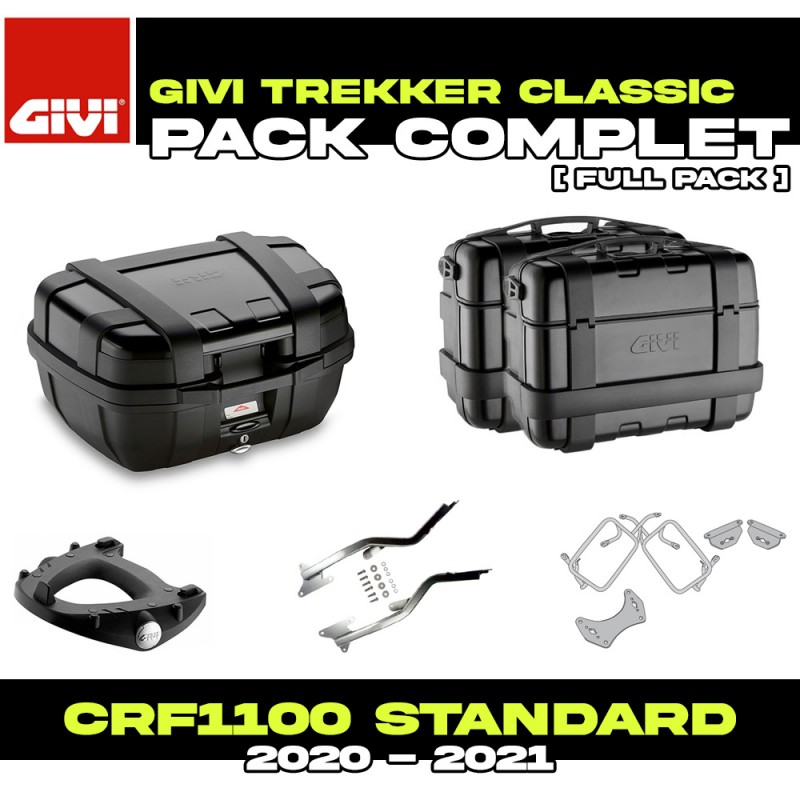 PACK-1179-TRKB : Givi Trekker Black Luggage Set Honda CRF Africa Twin