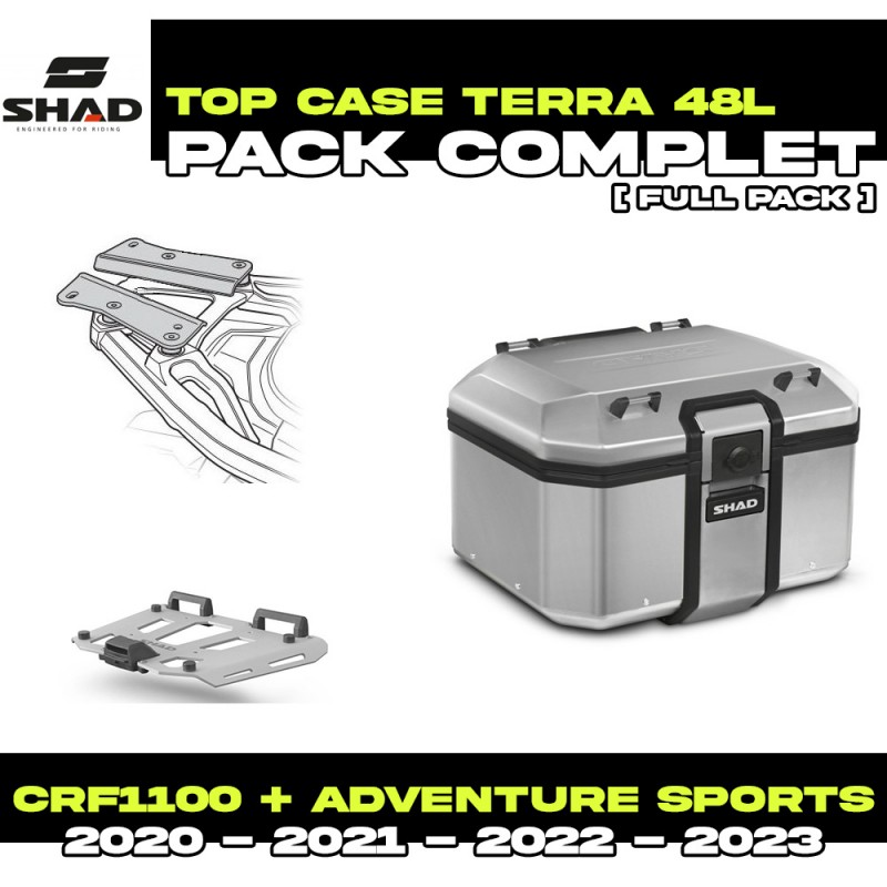 PACK-H0DV10ST-D0TR48100 : Pacchetto Top-Case Shad Terra 48L Alu Honda CRF Africa Twin