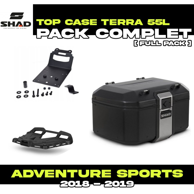 PACK-H0DV18ST-D0TR55100B : Pacchetto Top-Case Shad Terra 55L Nero Honda CRF Africa Twin