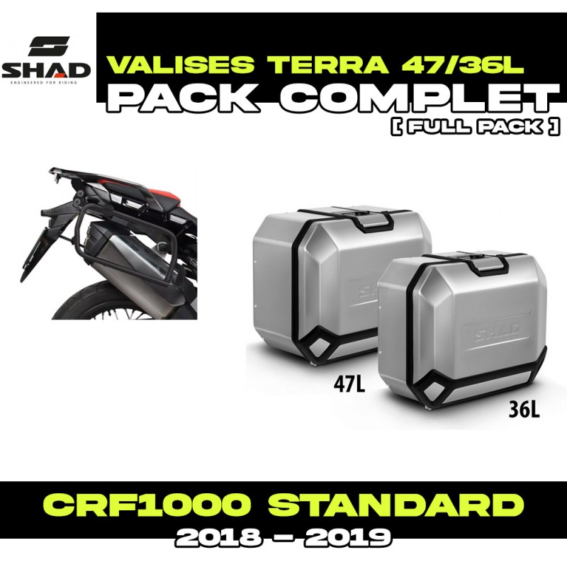 PACK-H0FR194P-D0TR47/36100 : Pack Seitentaschen Shad Terra 47/36L Alu Honda CRF Africa Twin