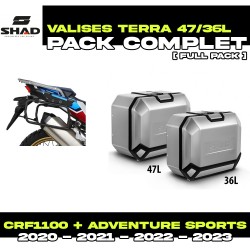 PACK-H0DV104P-D0TR47/36100 : Pacco Valigie laterali Shad Terra 47/36L Alluminio Honda CRF Africa Twin