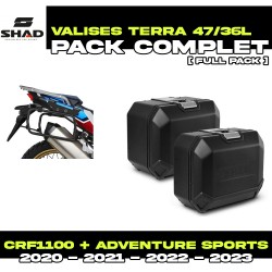 PACK-H0DV104P-D0TR47/36100B : Pack de Maleteros Laterales Shad Terra 47/36L Negro Honda CRF Africa Twin