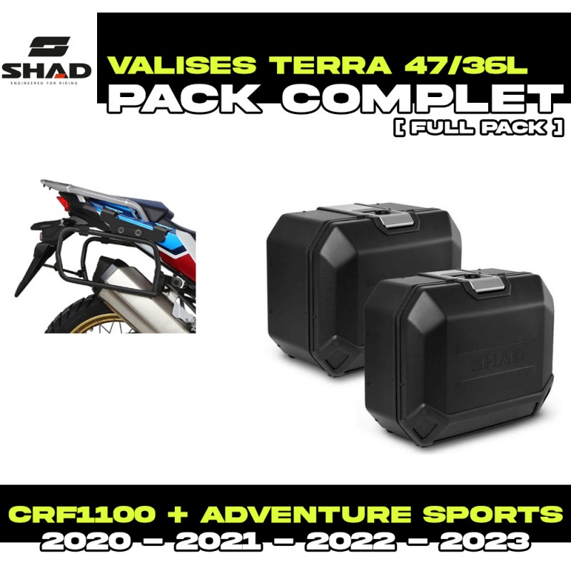 PACK-H0DV104P-D0TR47/36100B : Pack Valigie laterali Shad Terra 47/36L Nero Honda CRF Africa Twin