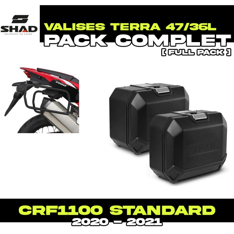 PACK-H0CR104P-D0TR47/36100B : Pack Maletas laterales Shad Terra 47/36L Negro Honda CRF Africa Twin