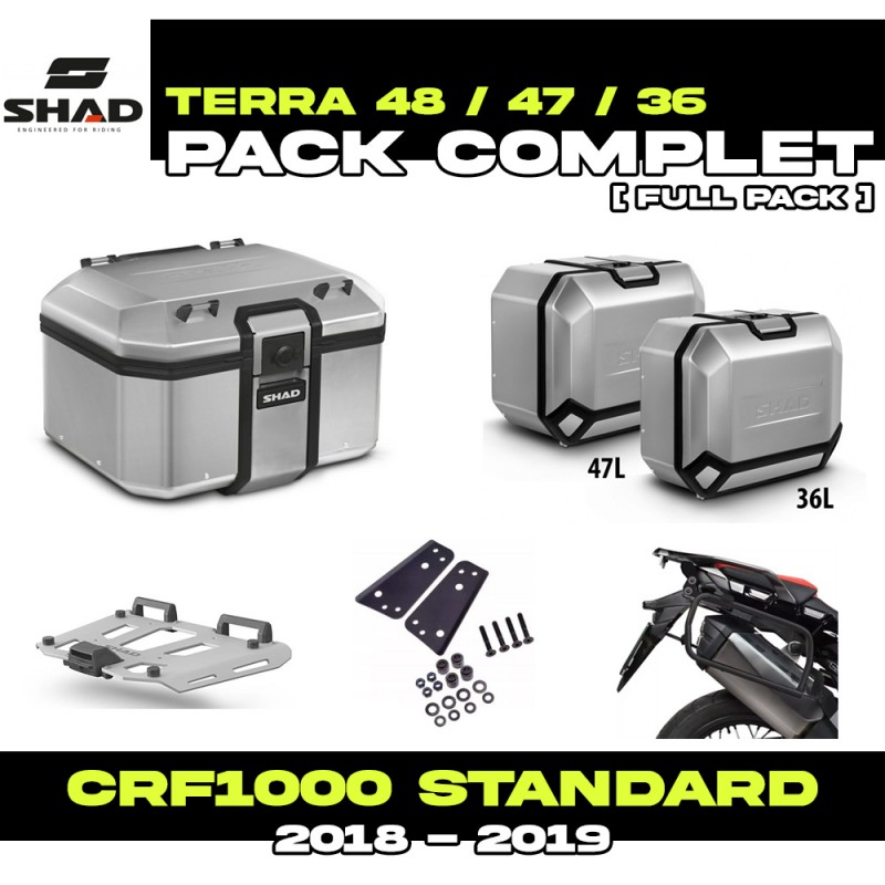 PACK-H0CR12/H0FR19-D0TR48/47/36 : Pack Equipaje Shad Terra 48/47/36L Alu Honda CRF Africa Twin