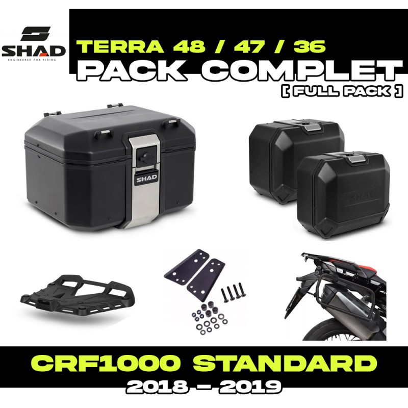 PACK-H0CR12/H0FR19-D0TR48/47/36B : Pack Equipaje Shad Terra 48/47/36L Negro Honda CRF Africa Twin