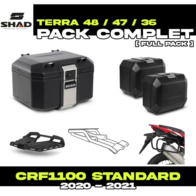 PACK-H0CR10-D0TR48/47/36B : Pack Bagagerie Shad Terra 48/47/36L Nero Honda CRF Africa Twin