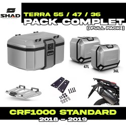 PACK-H0CR12/H0FR19-D0TR55/47/36 : Pacchetto Bagagli Shad Terra 55/47/36L Alluminio Honda CRF Africa Twin