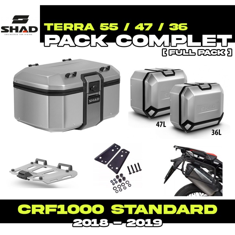 PACK-H0CR12/H0FR19-D0TR55/47/36 : Shad Terra Luggage Pack 55/47/36L Aluminum Honda CRF Africa Twin