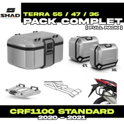 PACK-H0CR10-D0TR55/47/36 : Pacchetto Bagagli Shad Terra 55/47/36L Alluminio Honda CRF Africa Twin