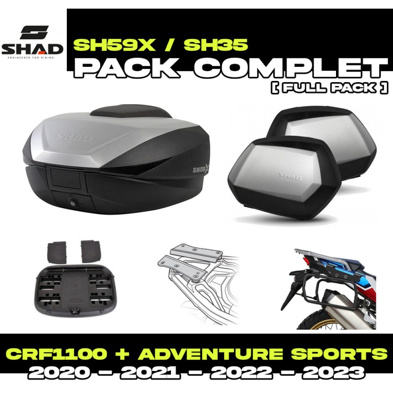 PACK-H0DV10-D0B59/35 : Pack Bagagerie Shad SH59X/SH35 Honda CRF Africa Twin