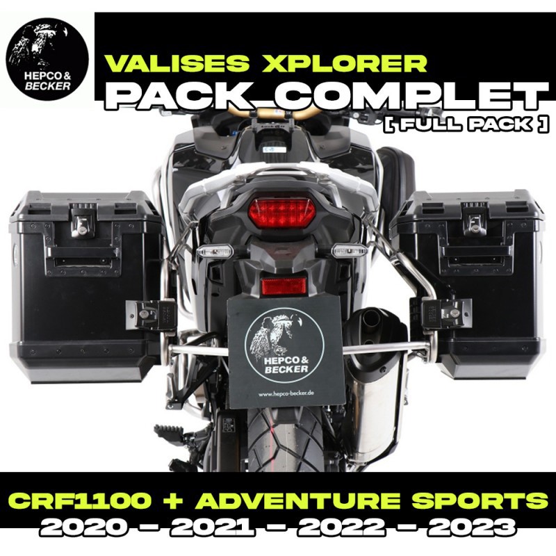 65195220022-01-40 : Set Valigie Laterali Hepco-Becker Xplorer Nero Honda CRF Africa Twin