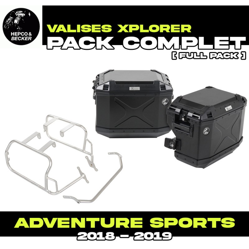 65195100022-01-40 : Hepco-Becker Xplorer black Side Cases Kit Honda CRF Africa Twin