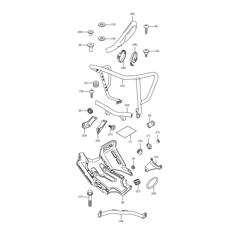 08P70-MKK-D00 : Pack Crashbar + Scarico originale Honda Honda CRF Africa Twin