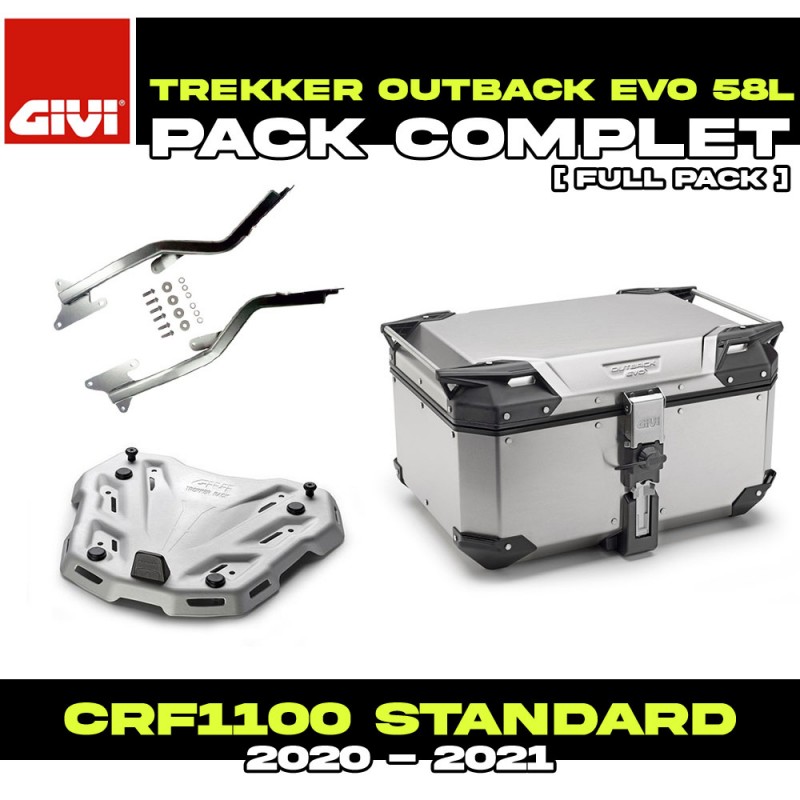 PACK-1179FZ-OBKE58A : Pack Top-Case Givi Trekker Outback Evo 58L Alluminio Honda CRF Africa Twin