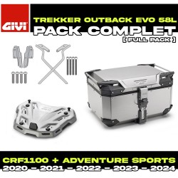 PACK-SR1178-OBKE58A : Givi Trekker Outback Evo 58L Alu Kit Honda CRF Africa Twin