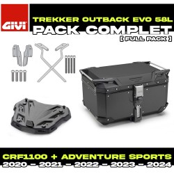 PACK-SR1178-OBKE58B : Givi Trekker Outback Evo 58L Black Top-Case Pack Honda CRF Africa Twin